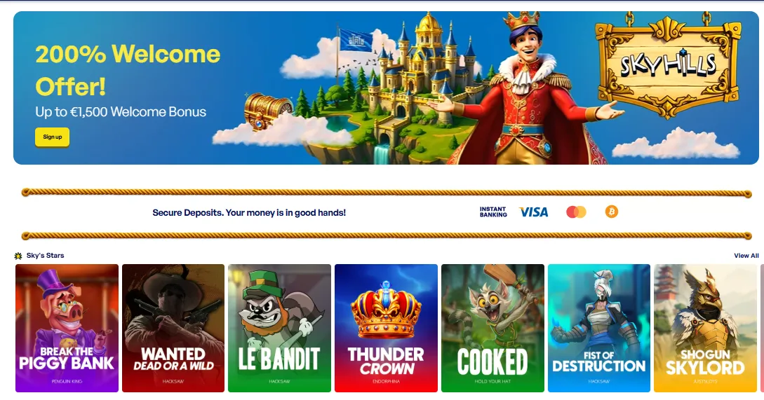 spelwereld Skyhills Casino